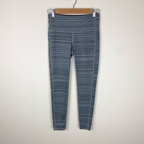 Athleta Jacquard Chaturanga High-Rise Textured Tights - Gray & Black - Picture 2 of 8